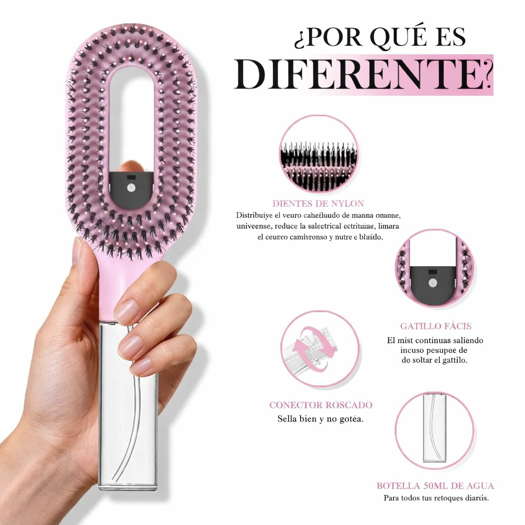 WaterComb Cepillo con Spray 2 en 1