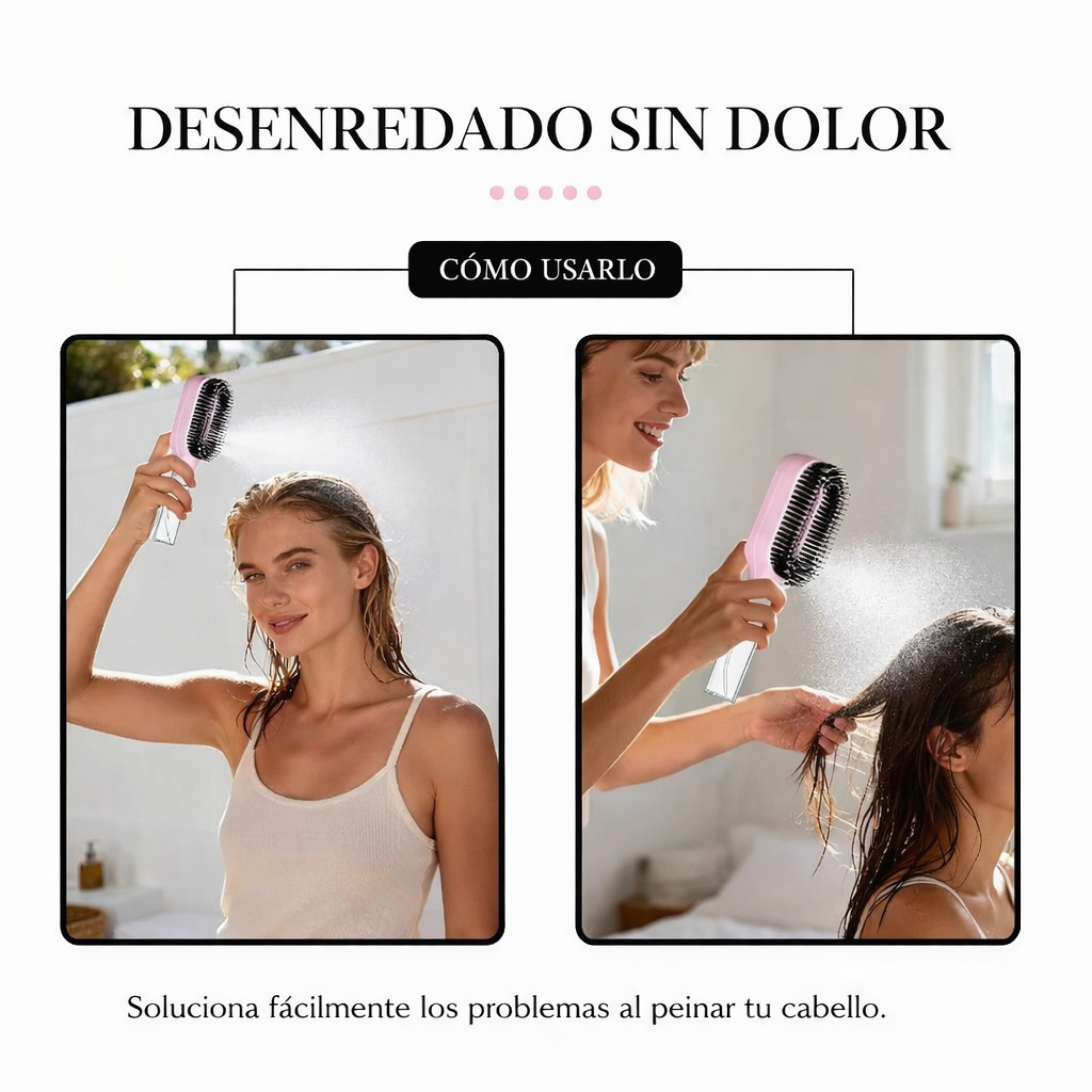 WaterComb Cepillo con Spray 2 en 1