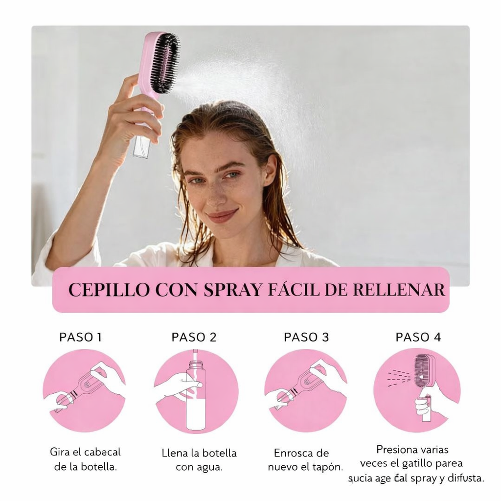 WaterComb Cepillo con Spray 2 en 1
